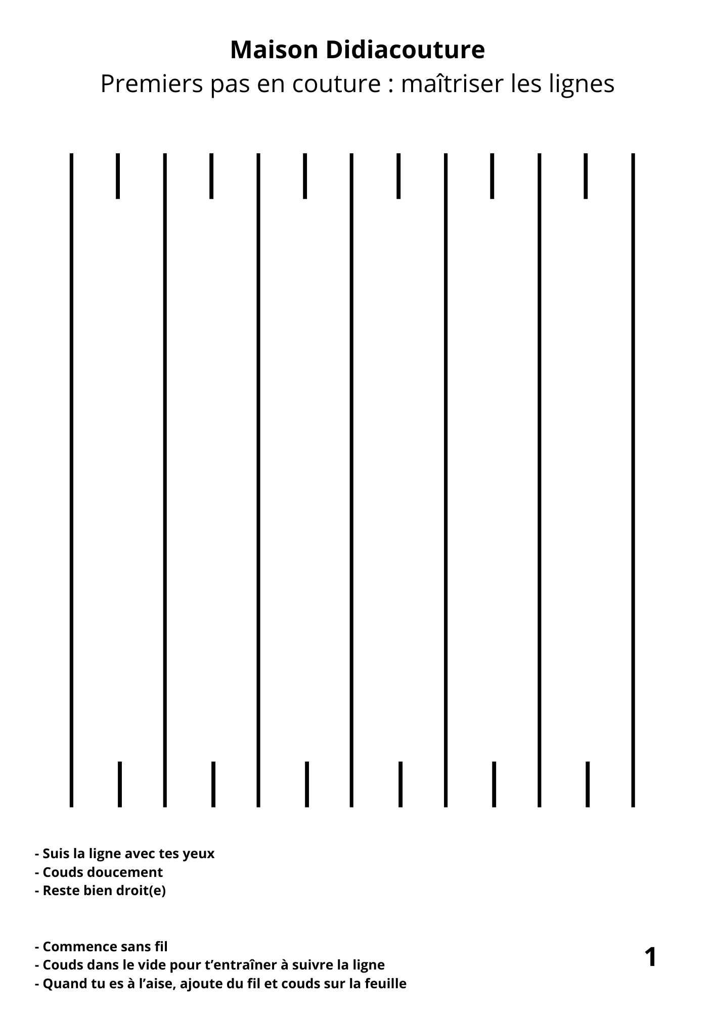 (PDF GRATUIT) Premiers pas en couture - Maitrise des lignes .