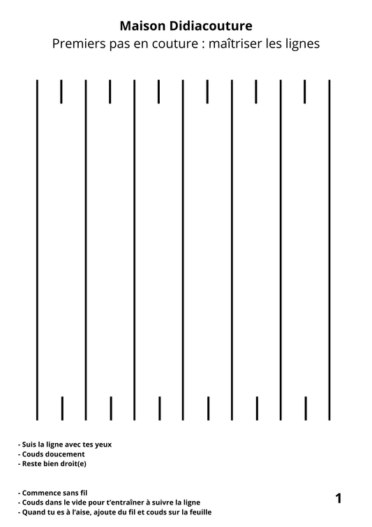 (PDF GRATUIT) Premiers pas en couture - Maitrise des lignes .